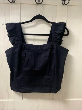 Size 1 torrid Love Sick black Ruffle Strap smocked Crop Top